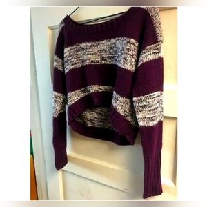 Striped long sleeved cropped sweater